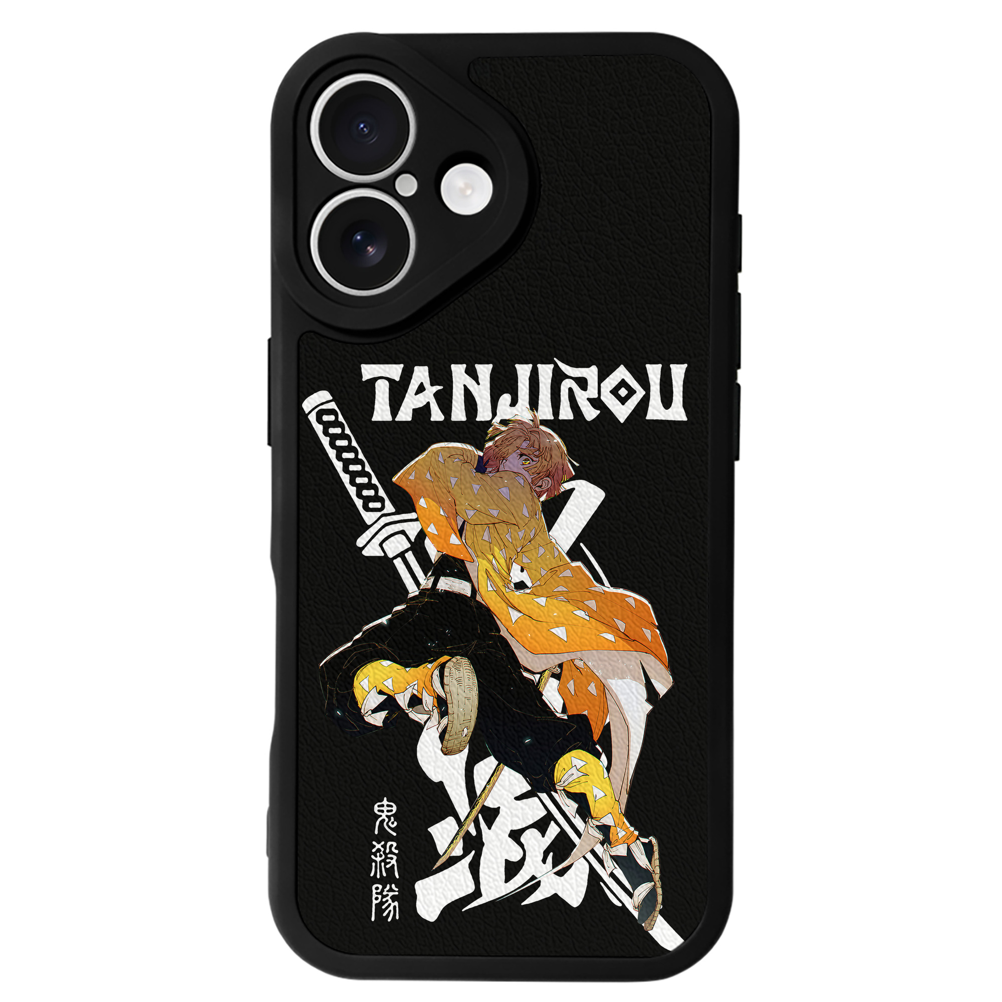 （画像用） 鬼滅の刃（きめつのやいば）我妻 善逸／あがつま ぜんいつ Agatsuma Zenitsu 【iPhone 16シリーズ対応】シリコンスマホケース（レザー調） 材質：シリコン